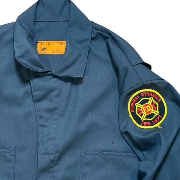 Vintage Durable Press Coveralls Mens Slate General Dynamics Jumpsuit Sz 42 Long - Picture 4 of 7